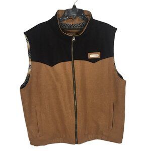 Cinch  Concealed Carry Vest Mens XXL Brown Black Wool Blend Western Aztec Lined